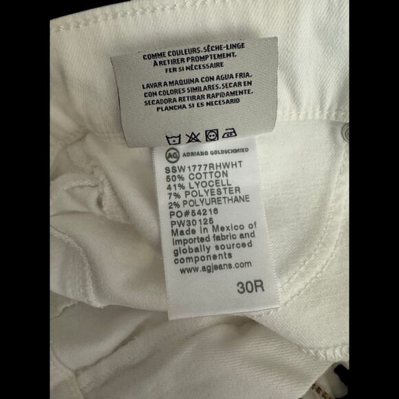 Adriano Goldschmied AG Farrah Ankle Jeans White 30R High Rise Skinny Stretch - Picture 8 of 13
